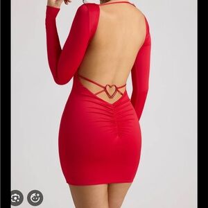 Oh Polly Heart Red Backless dress